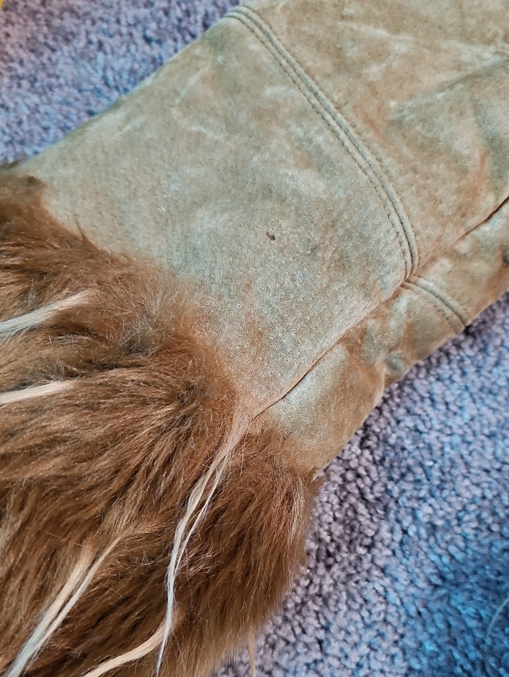 Y2K XOXO Heavily Embroidered Genuine Suede Leather Jacket Penny Lane Style Sz L - Picture 4 of 15